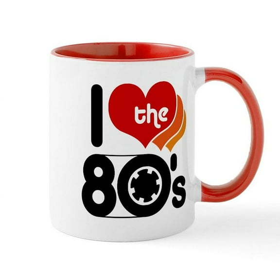 CafePress - I Love The 80'S Mug - 11 oz Ceramic Mug - Novelty Coffee Tea Cup