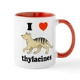 thumbnail image 1 of CafePress - I Love Thylacines Mug - 11 oz Ceramic Mug - Novelty Coffee Tea Cup, 1 of 4
