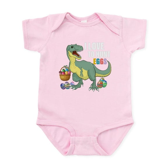 CafePress - I Love To Egg Hunt Funny Dinosaur Lover Body Suit - Baby Light Bodysuit, Size Newborn - 24 Months