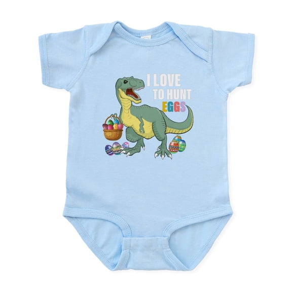 CafePress - I Love To Egg Hunt Funny Dinosaur Lover Body Suit - Baby Light Bodysuit, Size Newborn - 24 Months