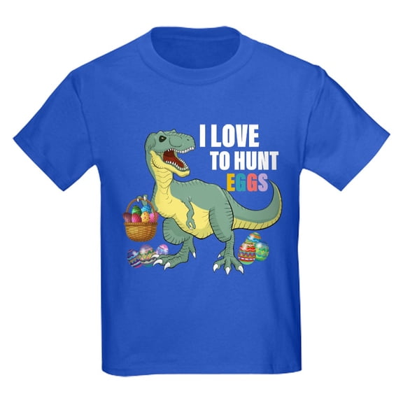 CafePress - I Love To Egg Hunt Funny Dinosaur Lover Ea T Shirt - Dark T-Shirt Kids XS-XL