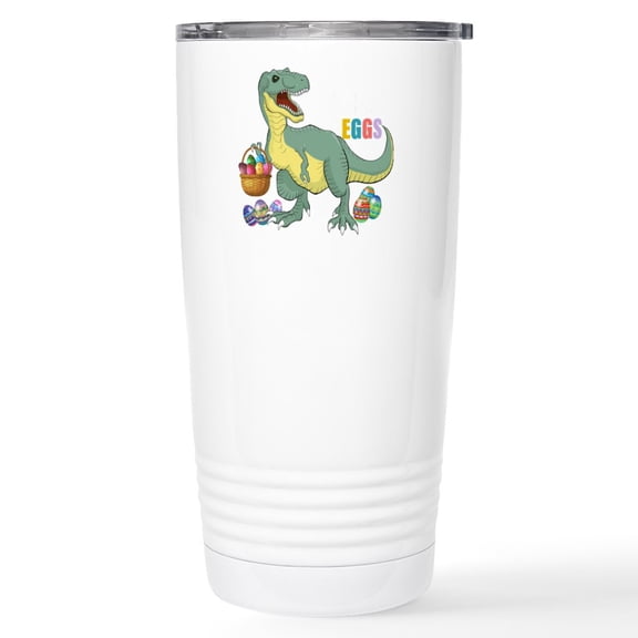 CafePress - I Love To Egg Hunt Funny Dinosaur Lover Easte Mugs - Insulated Stainless Steel Travel Tumbler 20 oz.