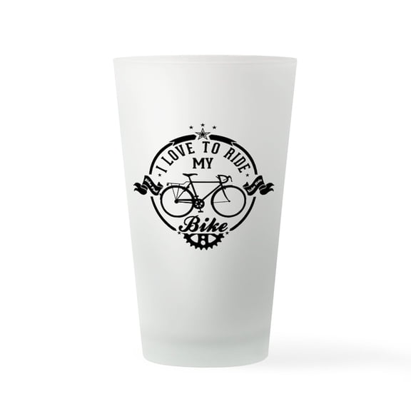 CafePress - I Love To Ride My Bike - Pint Glass, Drinking Glass, 16 oz. CafePress