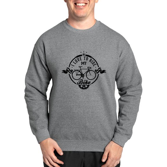 CafePress - I Love To Ride My Bike Sweatshirt - Crew Neck Sweatshirt