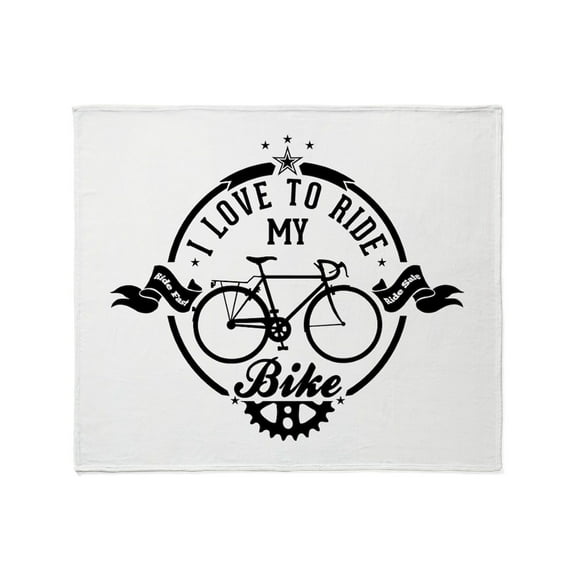 CafePress - I Love To Ride My Bike Throw Blanket - Soft Fleece Throw Blanket, 50"x60" for All Ages