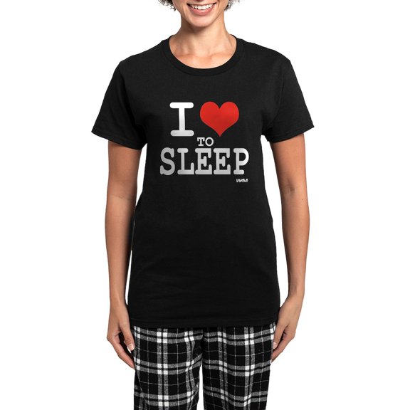 CafePress - I Love To Sleep Women's Dark Pajamas - Women's Short Sleeve Print T-Shirt and Pants Dark Cotton Pajama Set