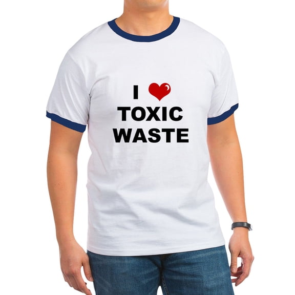 CafePress - I Love Toxic Waste Ringer T - 100% Cotton Ringed T-Shirt