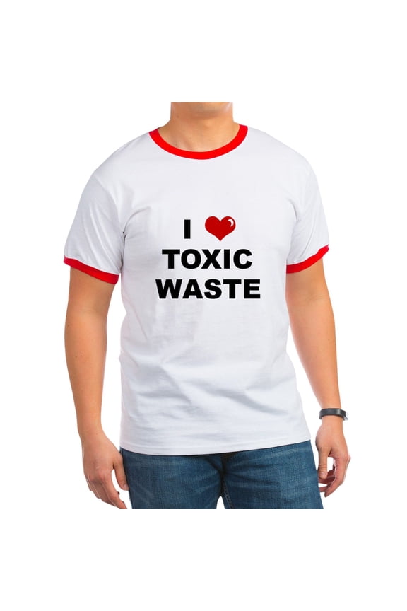 - I Love Toxic Waste Ringer T - 100% Cotton Ringed T-Shirt