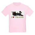 thumbnail image 1 of CafePress - I Love Trains Kids Light T Shirt - Light T-Shirt Kids XS-XL, 1 of 4