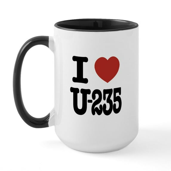 CafePress - I Love U 235 Large Mug - 15 oz Ceramic Large White Novelty Mug