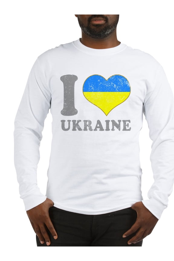 - I Love Ukraine Native Ukrainia Long Sleeve T Shirt - Unisex Cotton Long Sleeve T-Shirt