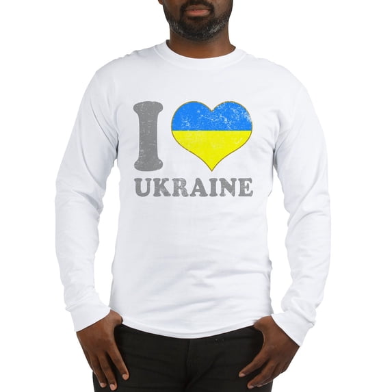 CafePress - I Love Ukraine Native Ukrainia Long Sleeve T Shirt - Unisex Cotton Long Sleeve T-Shirt