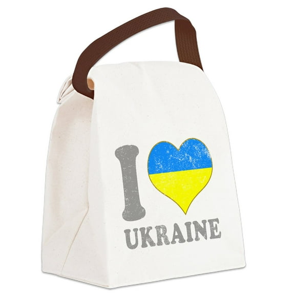 CafePress - I Love Ukraine Native Ukrainian F - Canvas Lunch Bag with Strap Handle