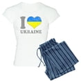 thumbnail image 1 of CafePress - I Love Ukraine Native Ukrainian Flag Pajamas - Women's Short Sleeve Print T-Shirt and Pants Light Cotton Pajama Set, 1 of 7