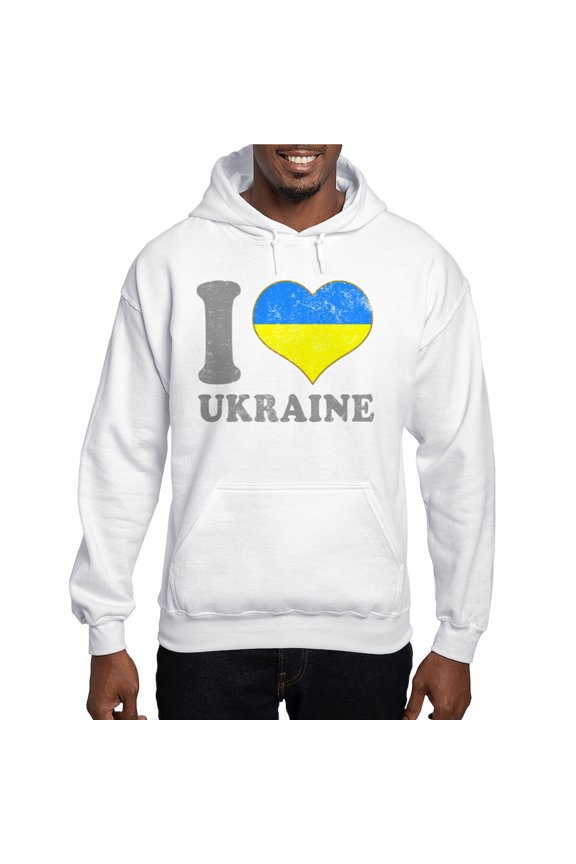 - I Love Ukraine Native Ukrainian Flag Sweatshirt - Pullover Hoodie, Hooded Sweatshirt