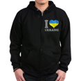 thumbnail image 1 of CafePress - I Love Ukraine Native Ukrainian Flag Sweatshirt - Zip Hoodie, Classic Hooded Sweatshirt with Metal Zipper, 1 of 4