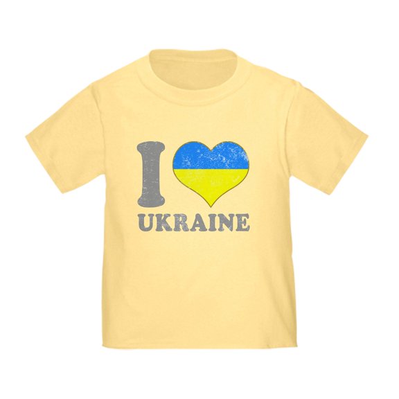 CafePress - I Love Ukraine Native Ukrainian Flag T Shirt - Cute Toddler T-Shirt, 100% Cotton