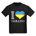 thumbnail image 1 of CafePress - I Love Ukraine Native Ukrainian Flag T Shirt - Dark T-Shirt Kids XS-XL, 1 of 4