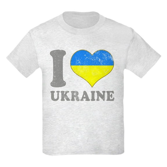 CafePress - I Love Ukraine Native Ukrainian Flag T Shirt - Light T-Shirt Kids XS-XL