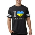 thumbnail image 1 of CafePress - I Love Ukraine Native Ukrainian Flag T Shirt - Mens Football Shirt, 1 of 4