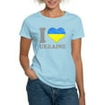 thumbnail image 1 of CafePress - I Love Ukraine Native Ukrainian Flag T Shirt - Women's Classic T-Shirt, 1 of 4