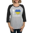 thumbnail image 1 of CafePress - I Love Ukraine Women's Baseball T Shirt - Womens Baseball Tee, 1 of 4