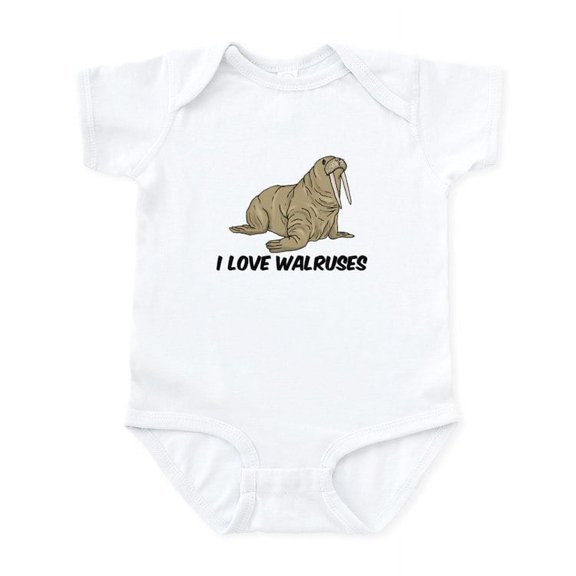 CafePress - I Love Walruses Infant Bodysuit - Baby Light Bodysuit, Size Newborn - 24 Months