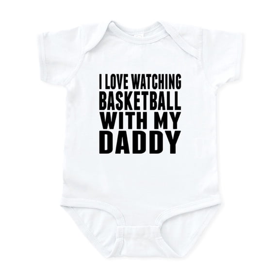 CafePress - I Love Watching Basketball With My Daddy Body Suit - Baby Light Bodysuit, Size Newborn - 24 Months