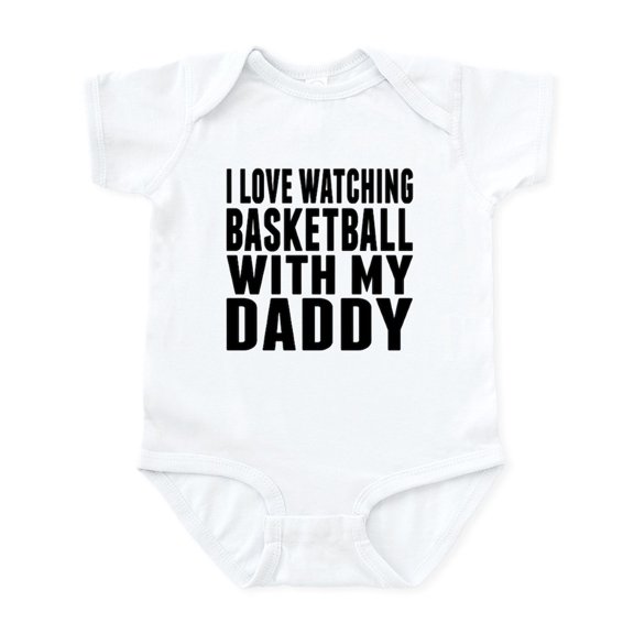 CafePress - I Love Watching Basketball With My Daddy Body Suit - Baby Light Bodysuit, Size Newborn - 24 Months
