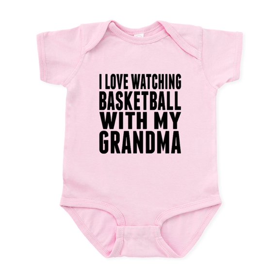 CafePress - I Love Watching Basketball With My Grandma Body Su - Baby Light Bodysuit