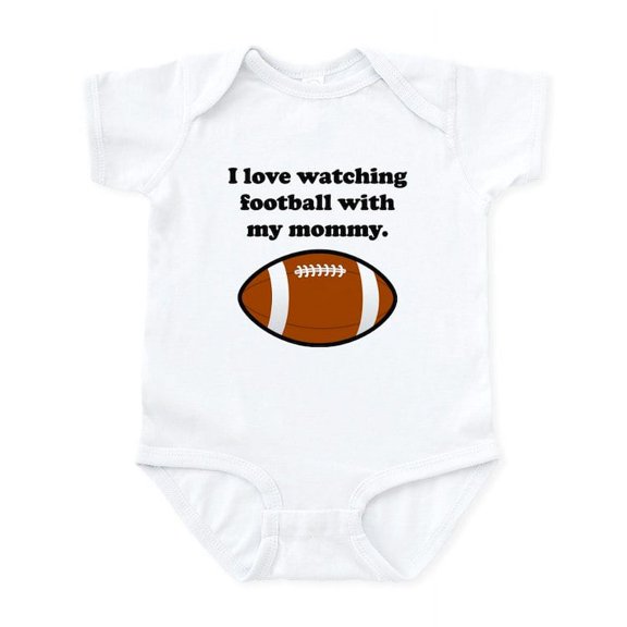 CafePress - I Love Watching Football With My Mommy Body Suit - Baby Light Bodysuit, Size Newborn - 24 Months