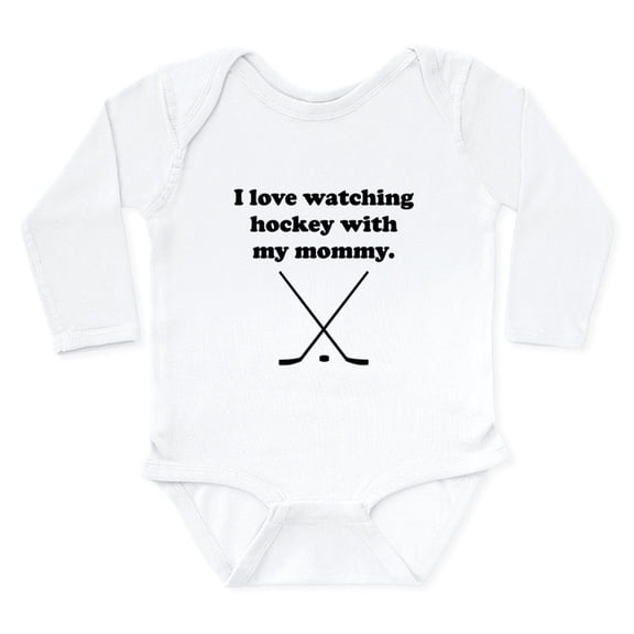CafePress - I Love Watching Hockey With My Mommy Body Suit - Long Sleeve Cotton Baby Bodysuit