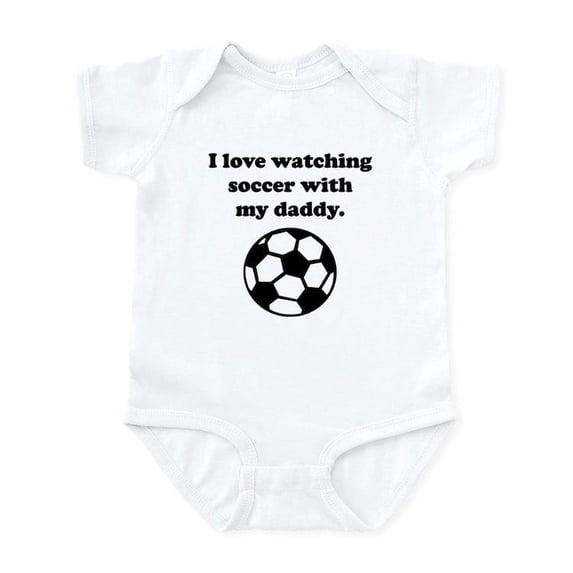 CafePress - I Love Watching Soccer With My Daddy Body Suit - Baby Light Bodysuit, Size Newborn - 24 Months