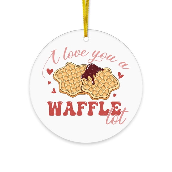 CafePress - I Love You A Waffle Lot - Acrylic Circle Christmas Ornament