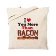 thumbnail image 1 of CafePress - I Love You More Than Bacon Tote Bag - Unisex Canvas Tote Bag, Beige, 1-Piece, 1 of 6