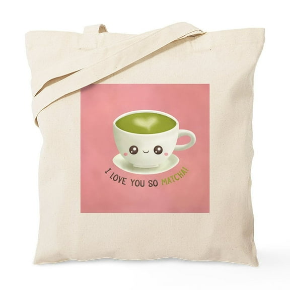 CafePress - I Love You So Matcha Green Tea Latte Pun Tote Bag - Unisex Canvas Tote Bag, Beige, 1-Piece