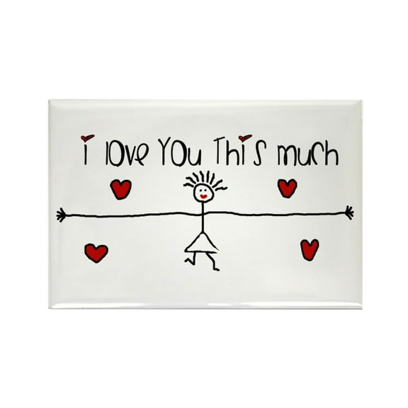 CafePress - I Love You This Much Magnets - Rectangle Magnet, 2"x3" Refrigerator Magnet