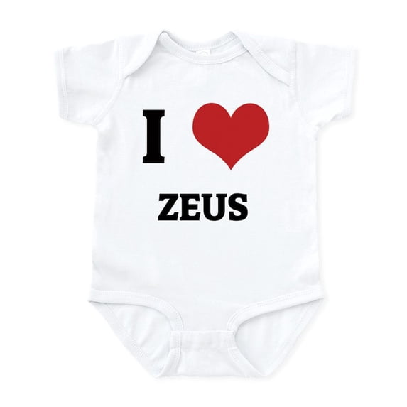 CafePress - I Love Zeus Infant Creeper - Baby Light Bodysuit, Size Newborn - 24 Months