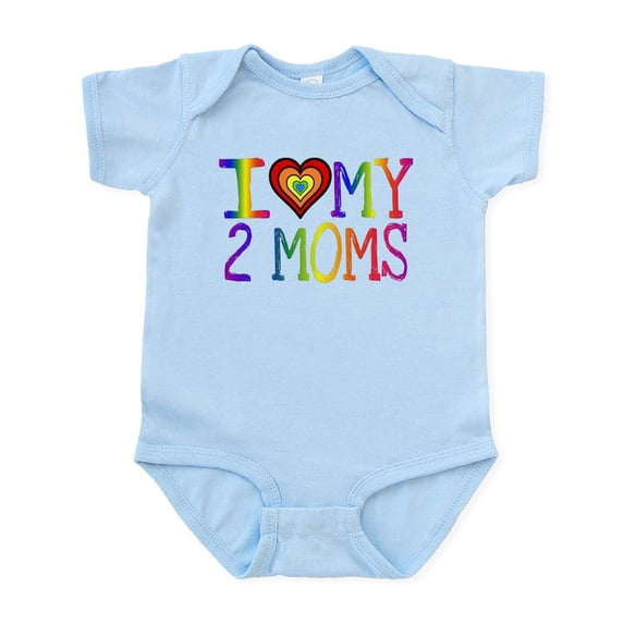 CafePress - I ≪3 My 2 Moms Infant Bodysuit - Baby Light Bodysuit, Size Newborn - 24 Months
