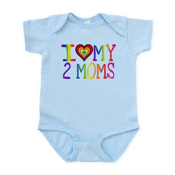 CafePress - I ≪3 My 2 Moms Infant Bodysuit - Baby Light Bodysuit, Size Newborn - 24 Months