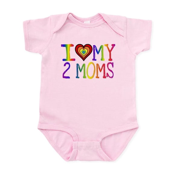 CafePress - I &Lt;3 My 2 Moms Infant Bodysuit - Baby Light Bodysuit, Size Newborn - 24 Months