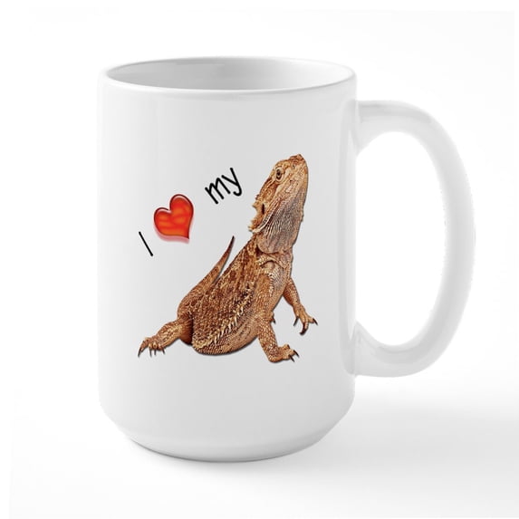 CafePress - I Luv My Bearded Dragon Large Mug - 15 oz Ceramic Large White Novelty Mug