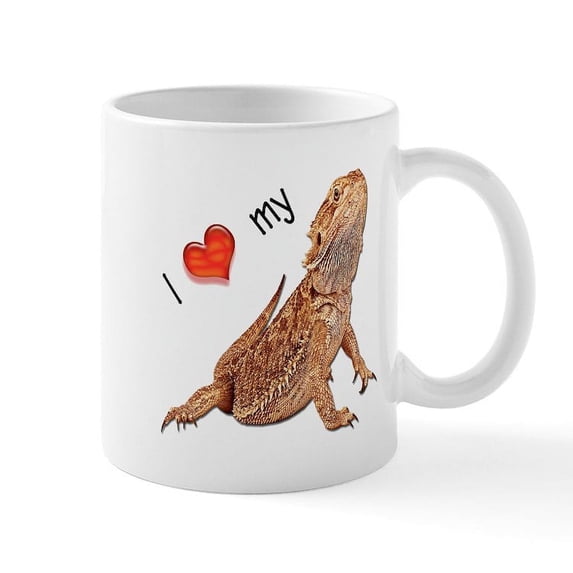 CafePress - I Luv My Bearded Dragon Mug - 11 oz Ceramic Mug - Novelty Coffee Tea Cup