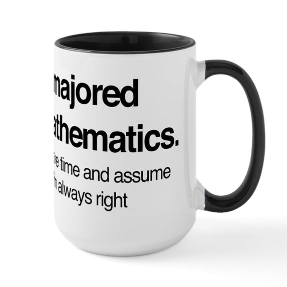 CafePress - I Majored In Mathematics - 15 oz Ceramic Large White Novelty Mug