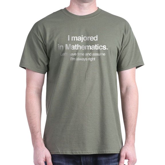 CafePress - I Majored In Mathematics Dark T Shirt - Men's Classic Graphic Cotton T-Shirt