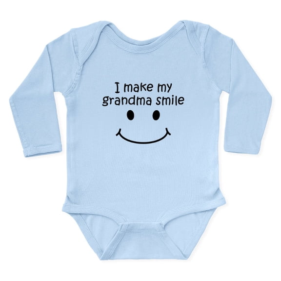 CafePress - I Make My Grandma Smile Body Suit - Long Sleeve Cotton Baby Bodysuit