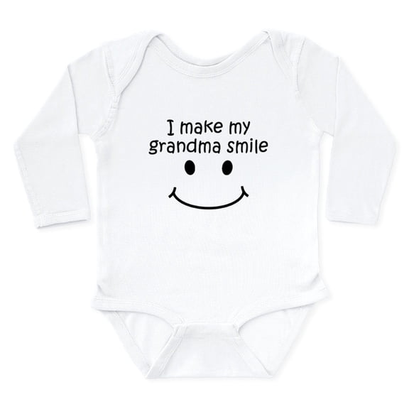 CafePress - I Make My Grandma Smile Body Suit - Long Sleeve Cotton Baby Bodysuit