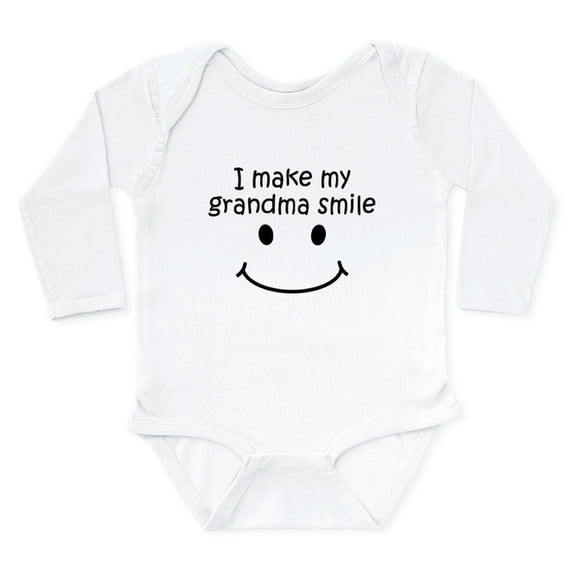 CafePress - I Make My Grandma Smile Body Suit - Long Sleeve Cotton Baby Bodysuit