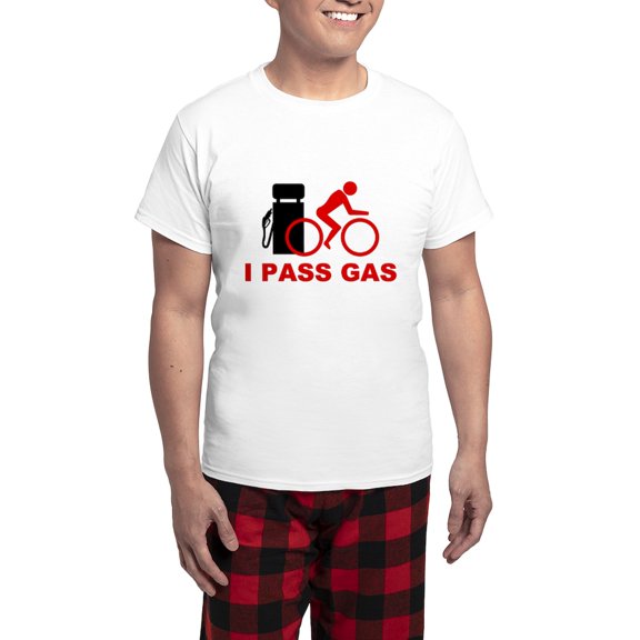 CafePress - I PASS GAS Bicyclist Men's Light Pajamas - Men's Light Loose Fit Cotton Pajama Set