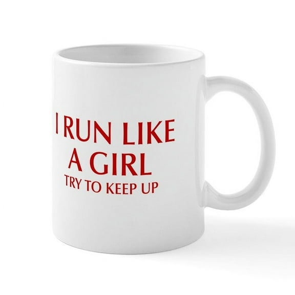CafePress - I Run Like A Girl OPT Mugs - 11 oz Ceramic Mug - Novelty Coffee Tea Cup